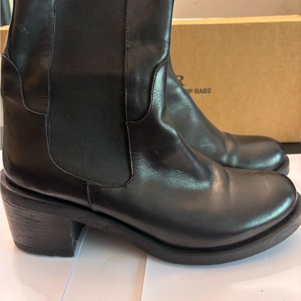 Black Leather Women's Boots